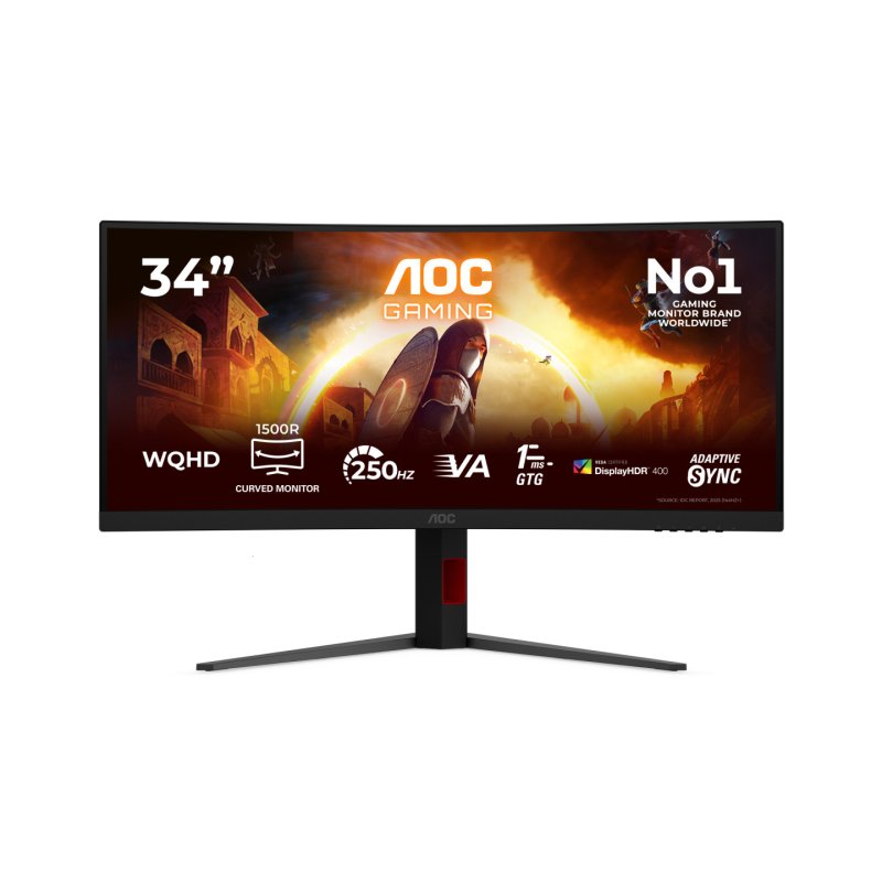 AOC G4 Gaming computer monitor 86.4 cm (34") 3440 x 1440 pixels Black, Red