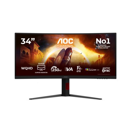 AOC G4 Gaming computer monitor 86.4 cm (34") 3440 x 1440 pixels Black, Red