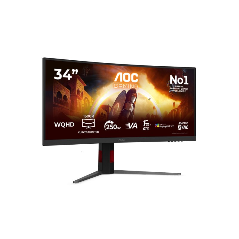 AOC G4 Gaming computer monitor 86.4 cm (34") 3440 x 1440 pixels Black, Red