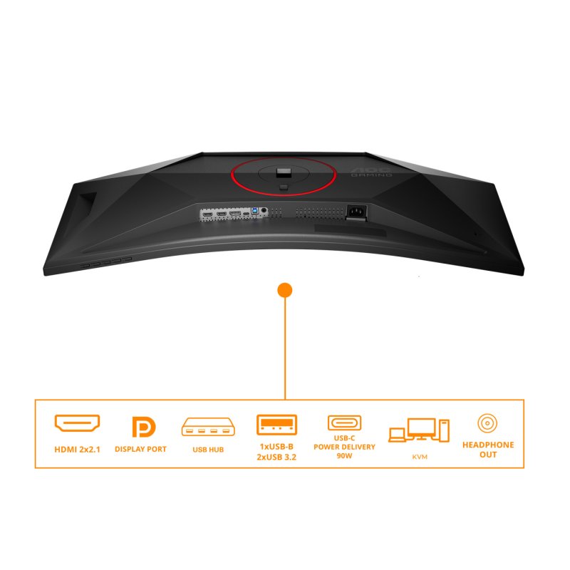 AOC G4 Gaming écran plat de PC 86,4 cm (34") 3440 x 1440 pixels Noir, Rouge