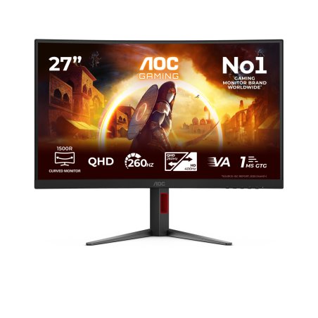 AOC G4 Gaming écran plat de PC 68,6 cm (27") 2560 x 1440 pixels Noir, Rouge