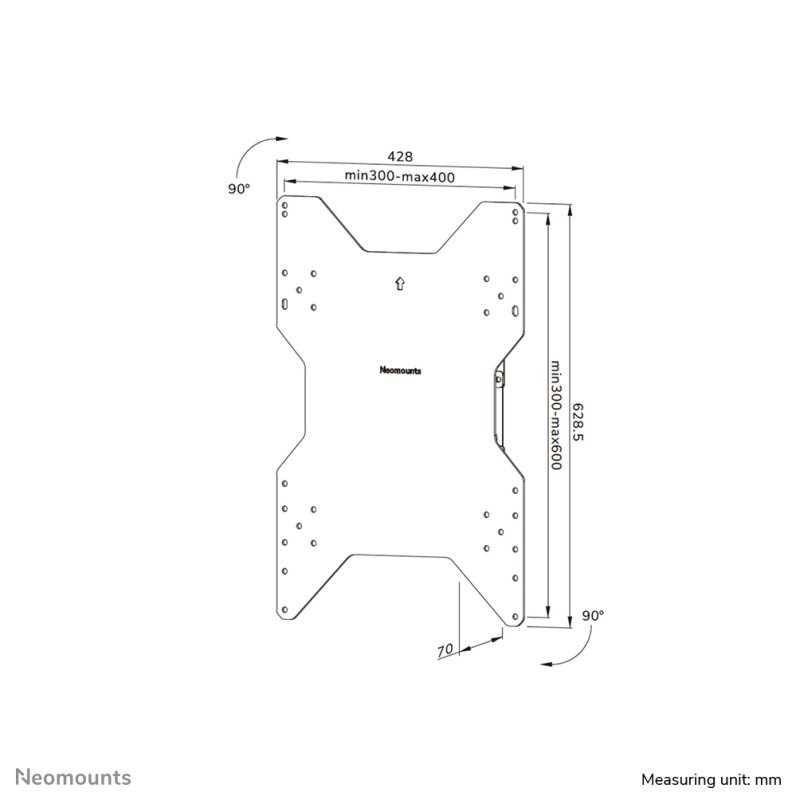 NEOMOUNTS TV WALL MOUNT 55-75IN - ROTATABLE WHITE