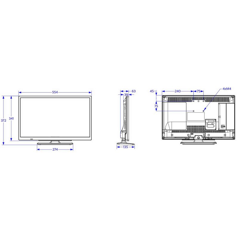 Philips Studio 24HFL2889P/12 TV Hospitality 61 cm (24") HD 220 cd/m² Noir 5 W