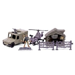 Special Forces - Military Set with Jeep, Helicopter and Accessories (520371)