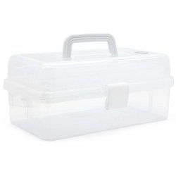 TOYMAX - Storage box with 2 shelves, 31 x 14.2 x 17.5 cm, clear (714225)