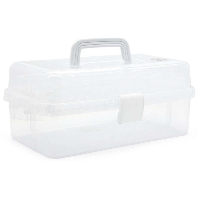 TOYMAX - Storage box with 2 shelves, 31 x 14.2 x 17.5 cm, clear (714225)
