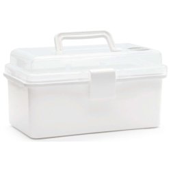 TOYMAX - Storage box with insert, 20x10x10cm, white/clear (714222)