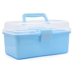 TOYMAX - Storage box with insert, 25.5 x 13.5 x 14.5 cm, light blue (714224)