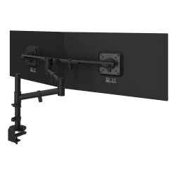 DATAFLEX Viewgo 48.133 Clamp/Grommet arm - 2 screens, black