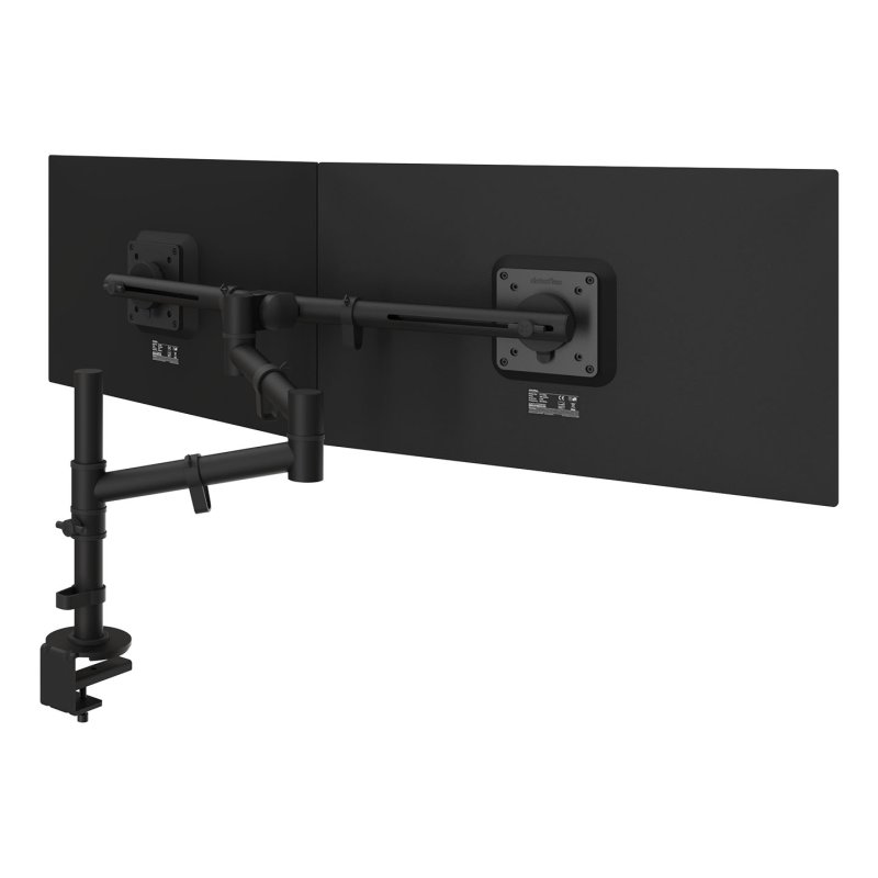 DATAFLEX Viewgo 48.133 Clamp/Grommet arm - 2 screens, black