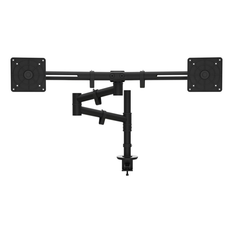 DATAFLEX Viewgo 48.133 Clamp/Grommet arm - 2 screens, black