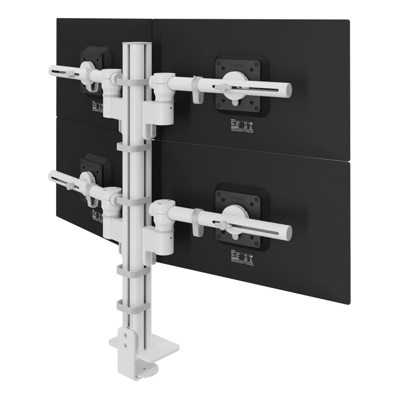DATAFLEX Viewgo 48.240 Clamp/Grommet arm - 4 screens, white
