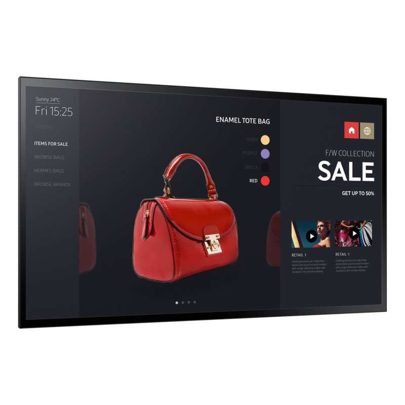 Samsung PM55F-BC Digital signage flat panel 139.7 cm (55") LED 400 cd/m² Full HD Black Touchscreen Linux 24/7