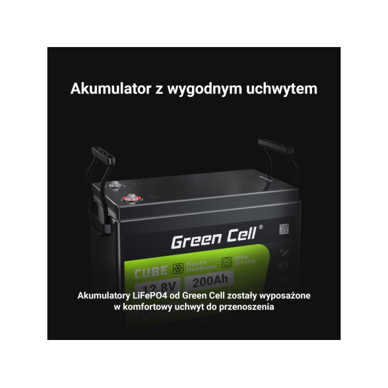 Greencell LiFePO4 Battery 200Ah 12.8V 2560Wh L