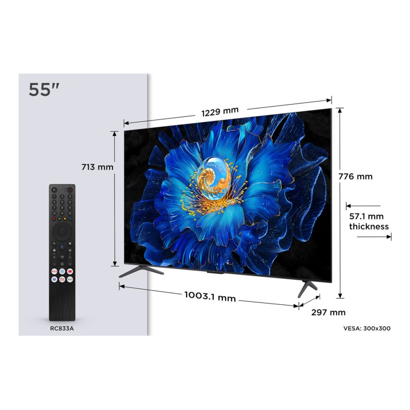 TCL C69KS 55C69KS TV 139,7 cm (55") 4K Ultra HD Smart TV Wifi Métallique