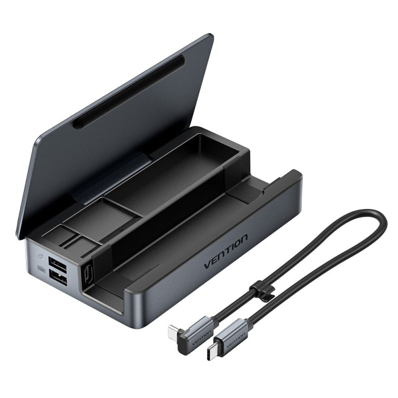 Station d'accueil portable USB-C Vention Gaming 9en1 (Gris)
