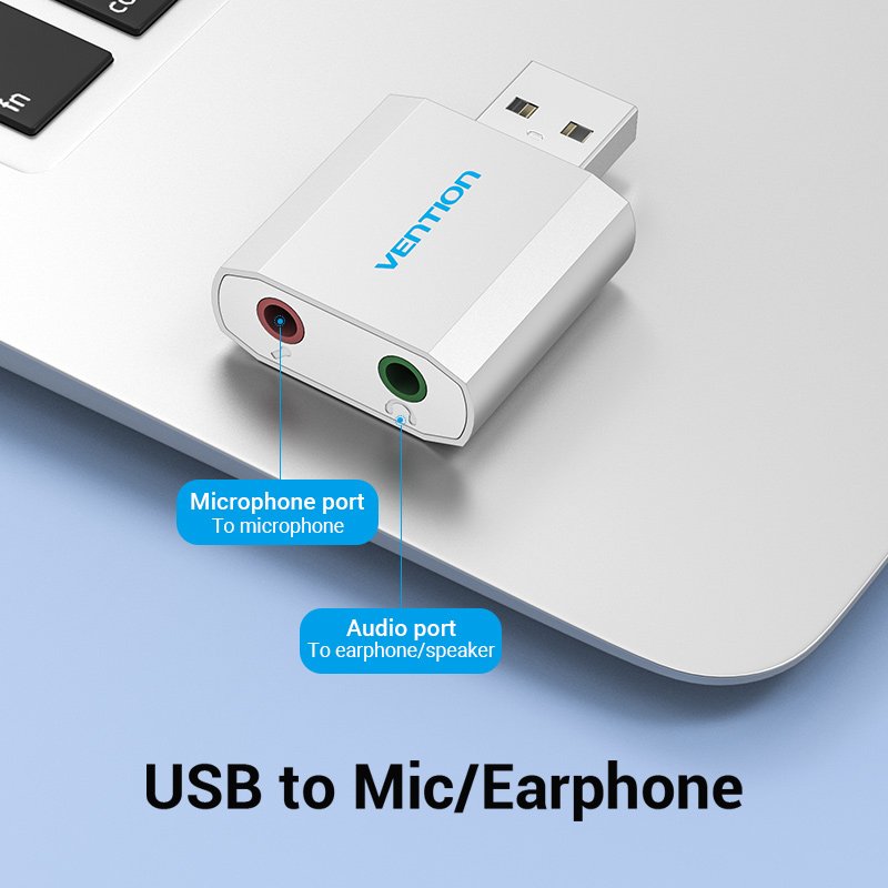Carte son externe USB Vention (Argent)