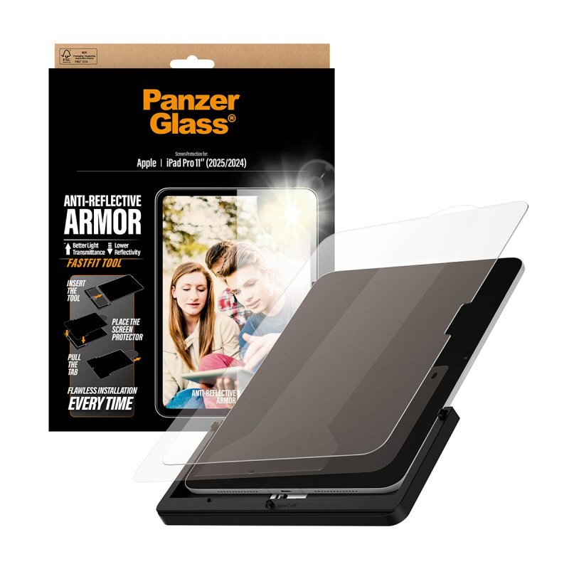 PanzerGlass Anti-Reflective Armor Screen Protector iPad Pro 11" (2024-2025) | Ultra-Wide Fit w. FASTFIT TOOL