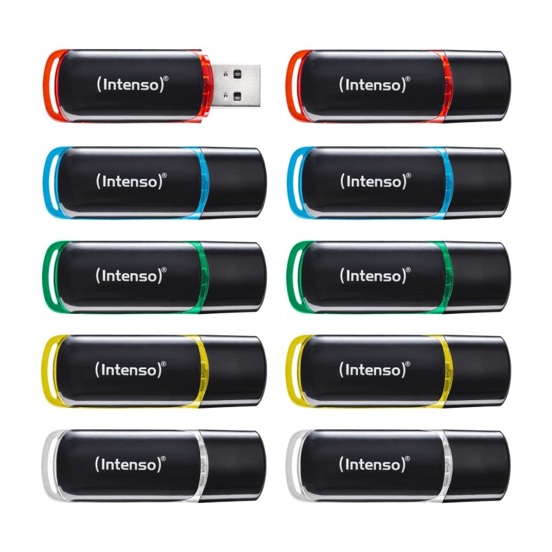 Intenso 3511551 lecteur USB flash 4 Go USB Type-A 2.0 Noir, Rouge, Vert, Transparent, Jaune, Bleu
