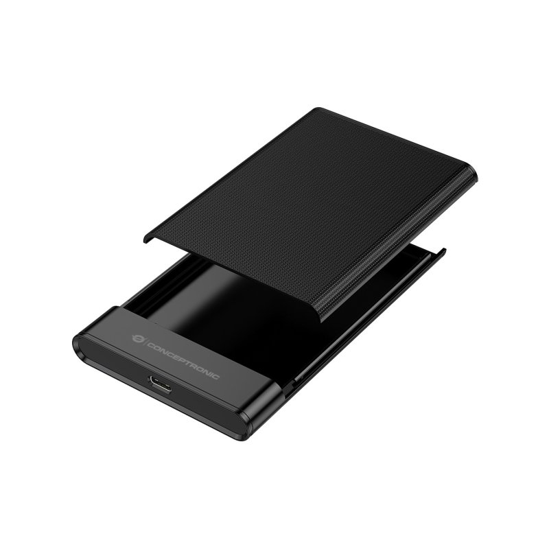 2,5" CONCEPTRONIC HDD Gehäuse SATA HDD/SSD USB-A/C 6Gbs sw