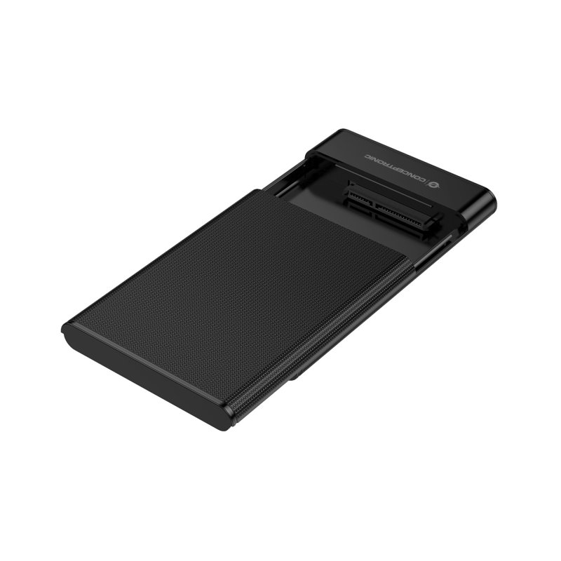 2,5" CONCEPTRONIC HDD Gehäuse SATA HDD/SSD USB-A/C 6Gbs sw