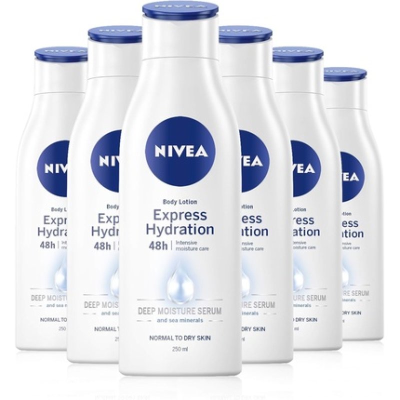 NIVEA Express Hydration Body Lotion 250ml Fast Absorbing Moisturizer for Dry Skin Deep Moisture Serum and Sea Minerals