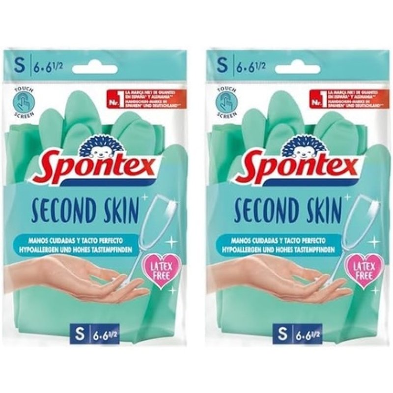 Spontex Second Skin Latex-Free Household Gloves Made of Nitrile Mix