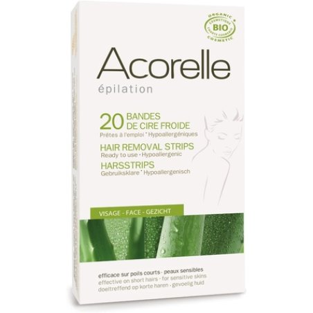 Acorelle Facial Hair Ready to Use Strips with Aloe Vera & Beeswax
