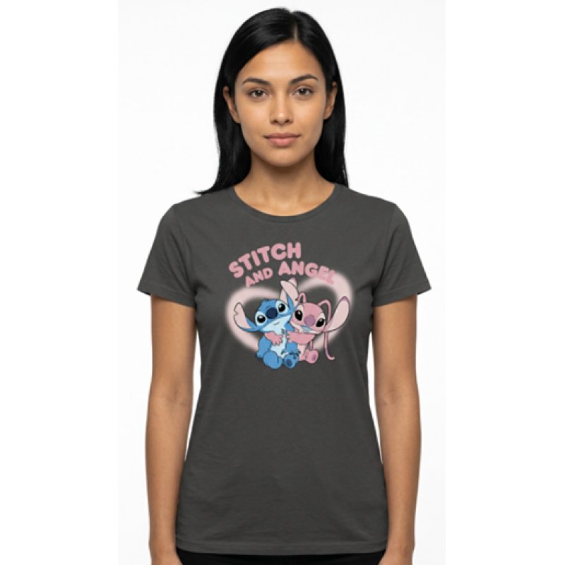 LILO & STITCH - Stitch & Angel - T-Shirt Femme (M)
