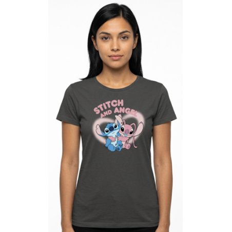 LILO & STITCH - Stitch & Angel - T-Shirt Femme (M)