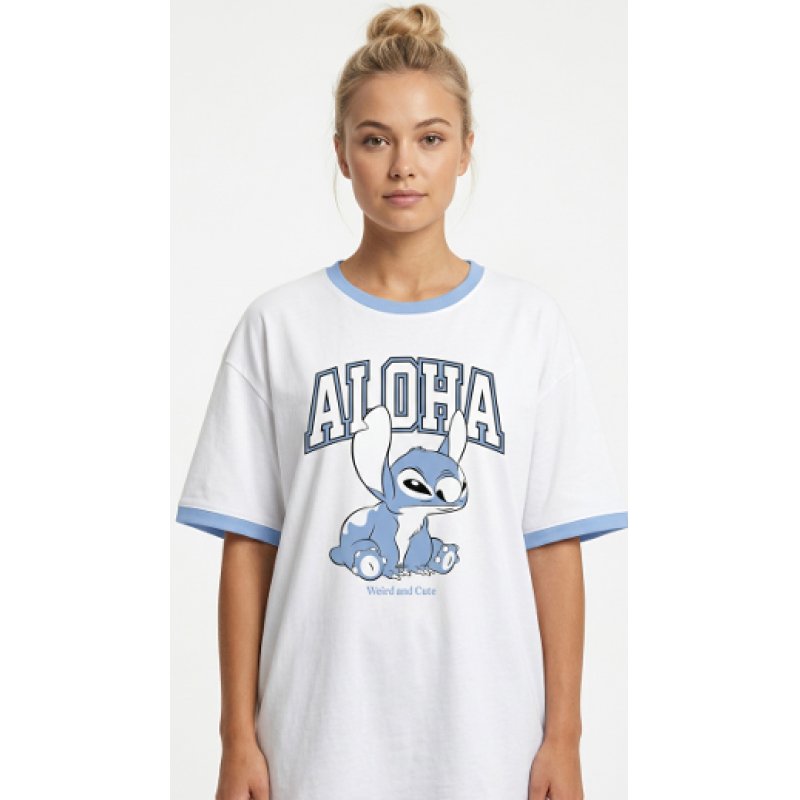 LILO & STITCH - Aloha Weird and Cute - T-Shirt Oversize Femme (S)