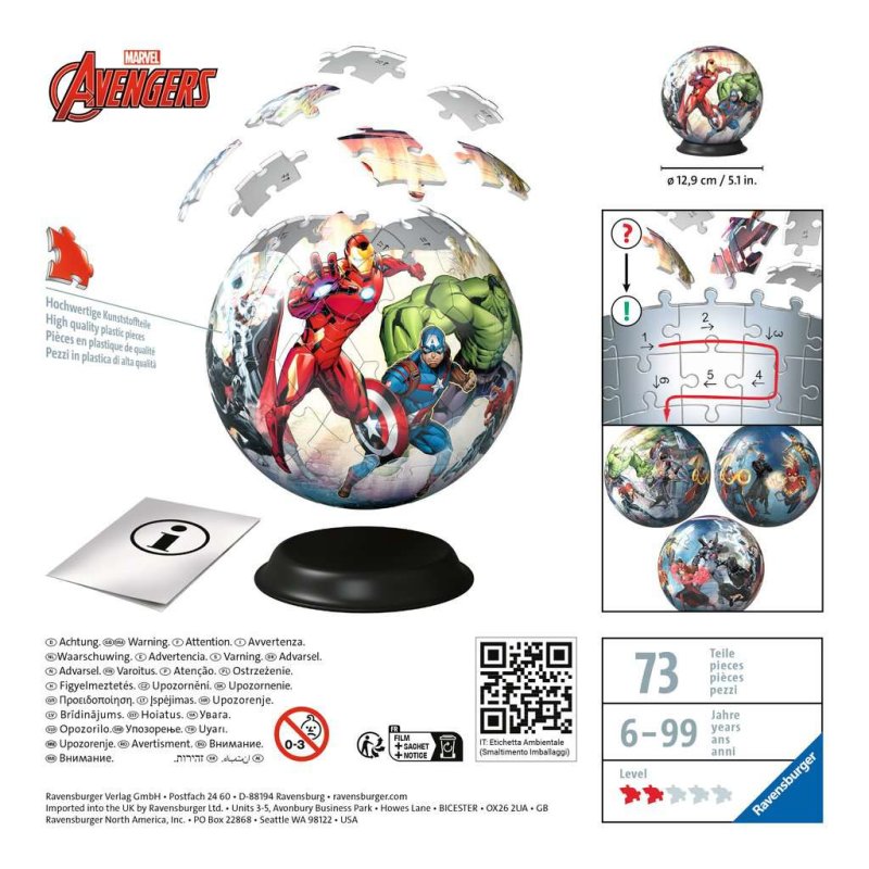 Ravensburger Puzzle 3D Ball 72 p - Marvel Avengers