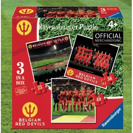 BELGIAN RED DEVILS 2018 - PUZZLE 3 in a Box 25/36/49 Pces