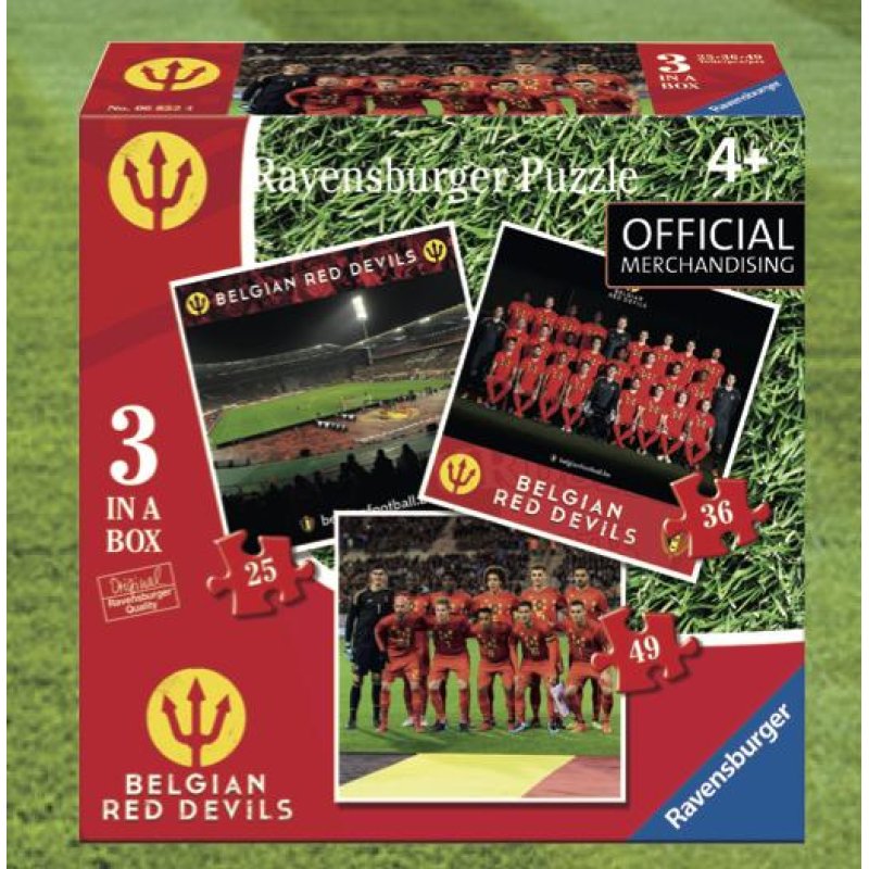 BELGIAN RED DEVILS 2018 - PUZZLE 3 in a Box 25/36/49 Pces