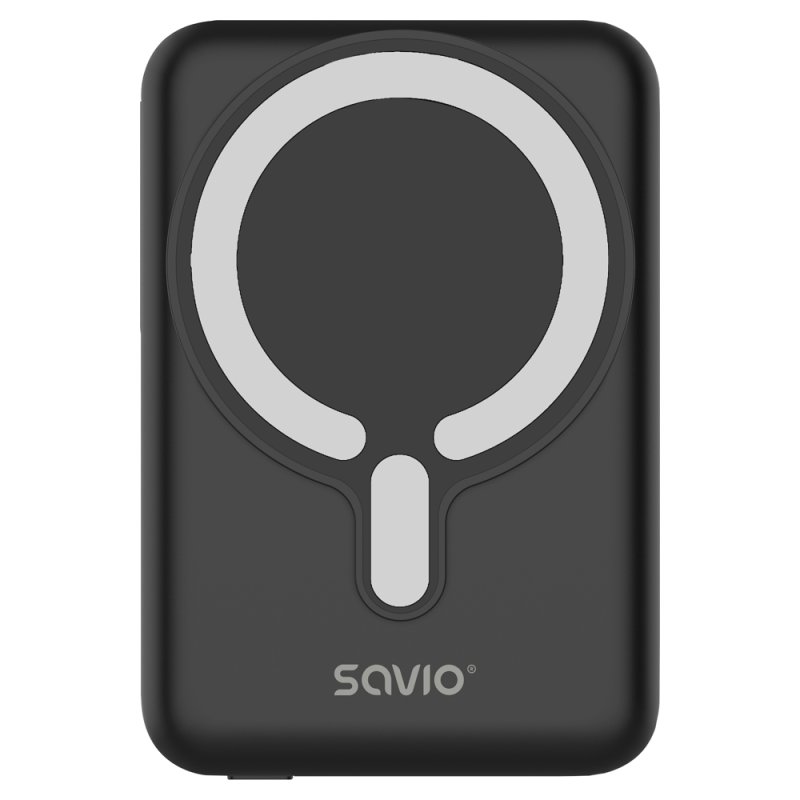 Savio BA-12 banque d'alimentation électrique Lithium Polymère (LiPo) 10000 mAh Recharge sans fil Noir