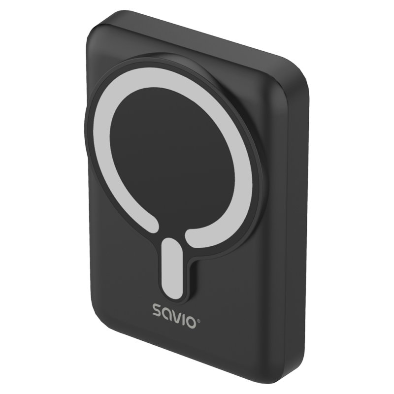 Savio BA-12 banque d'alimentation électrique Lithium Polymère (LiPo) 10000 mAh Recharge sans fil Noir