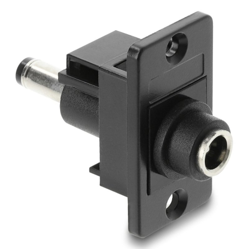 Panel Mount DC 5,5 x 2,1 mm Buchse zu DC 5,5 x 2,1 mm Stecker schwarz