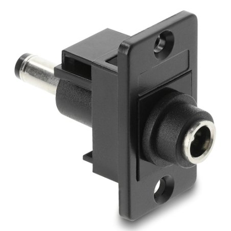 Panel Mount DC 5,5 x 2,1 mm Buchse zu DC 5,5 x 2,1 mm Stecker schwarz