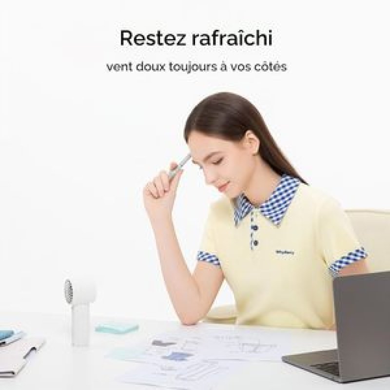 VENTILATEUR PORTATIF 4000MAH FAN 10 BLEU