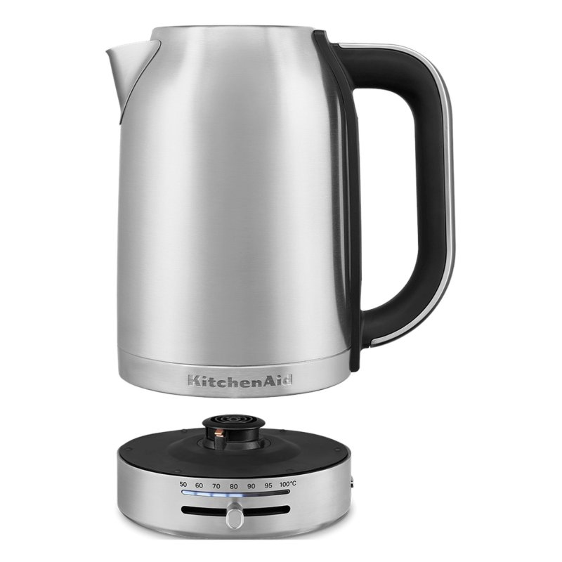 KitchenAid 5KEK1701ESX bouilloire 1,7 L 2400 W Noir, Acier inoxydable