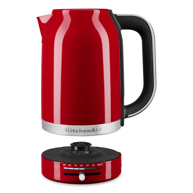 KitchenAid 5KEK1701EER bouilloire 1,7 L 2400 W Noir, Rouge, Acier inoxydable