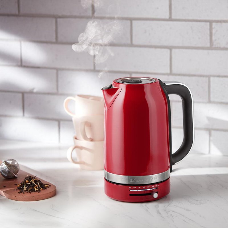 KitchenAid 5KEK1701EER bouilloire 1,7 L 2400 W Noir, Rouge, Acier inoxydable