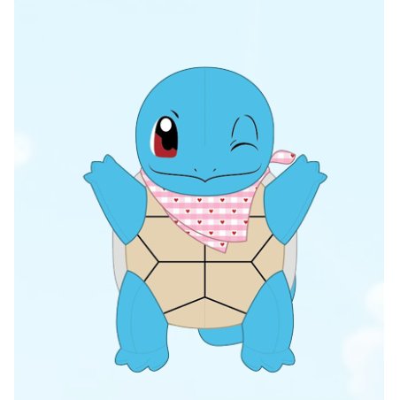 POKEMON - Squirtle with Heart Bandana - Peluche 20cm