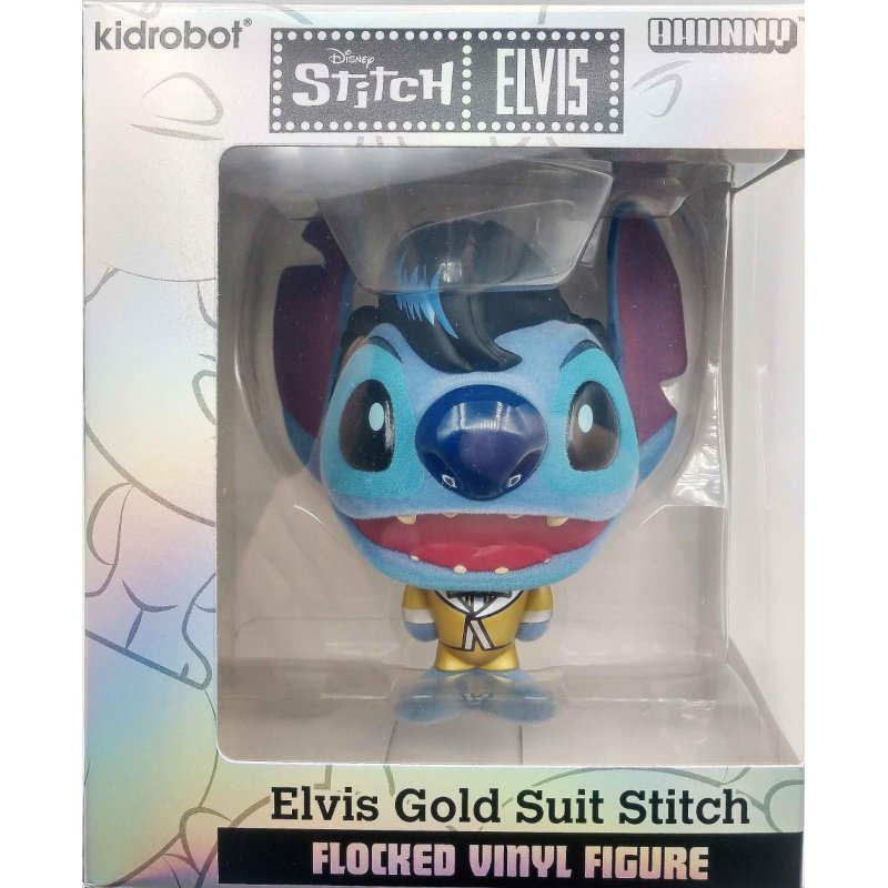 STITCH - Elvis Doré - Figurine Bhunny Flocked Vinyl - 10cm