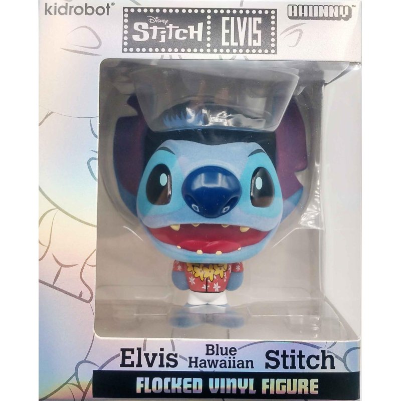 STITCH - Elvis Hawai - Figurine Bhunny Flocked Vinyl - 10cm