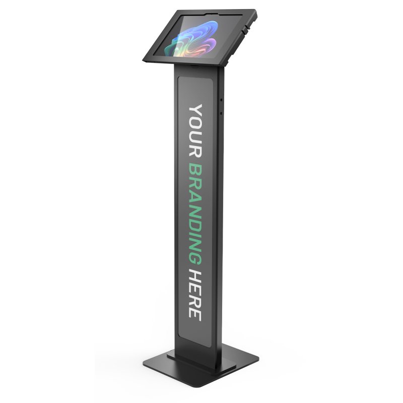Compulocks Surface Pro Copilot PC 12", Apex Enclosure Brandable Floor Stand - Black