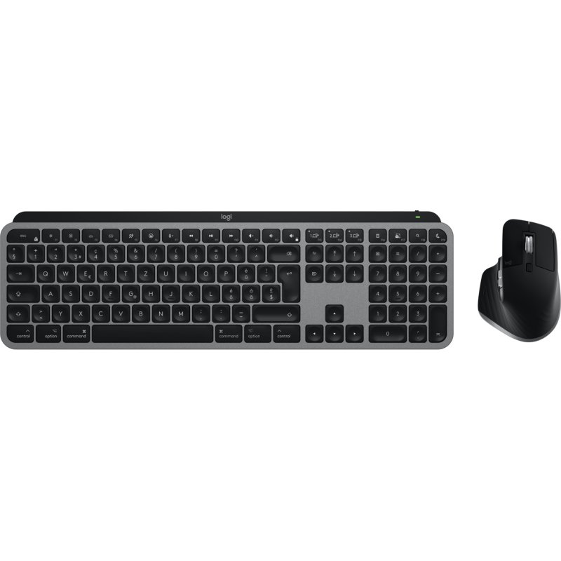 Logitech MX Keys S Combo for Mac clavier Souris incluse maison/bureau RF sans fil Bluetooth QWERTZ Suisse Aluminium,