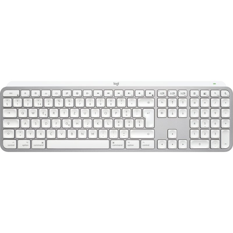 Logitech MX Keys S for Mac keyboard Office RF Wireless Bluetooth QWERTZ Swiss Aluminium, White