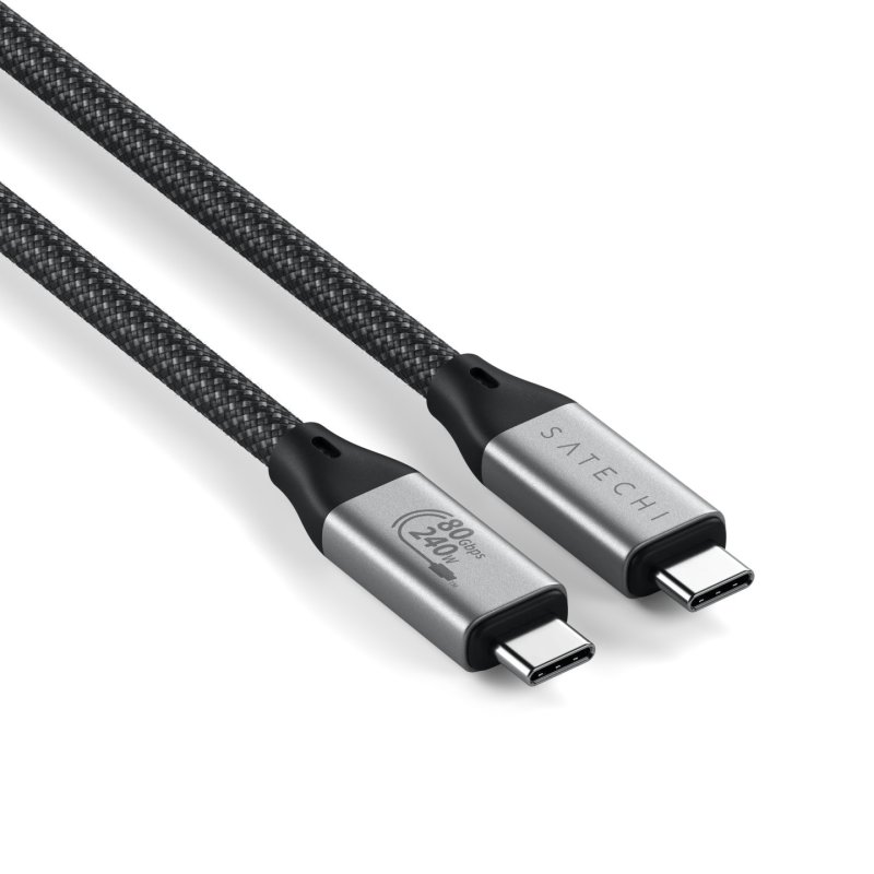 Satechi USB4 V2 Pro Cable câble USB USB4 Gen 4x2 1,2 m USB C 120 Gbit/s 240 W Argent, Noir
