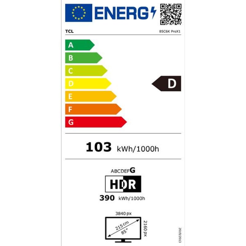 TCL C6K Pro 85C6K Pro 2.16 m (85") 4K Ultra HD Smart TV Wi-Fi Black 1000 cd/m²
